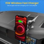Portronics Charge Clamp 3 Wireless Car Charger with 15 Watts Fast Charging (Qi Compatible), Free Type-C Cable, 360° Rotation, for iPhone & Android Smartphones (Black) - Image 4