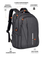 FUR JADEN Travel Laptop Backpack, Business Backpacks with USB Charging Port, Water Resistant College School Computer Bag for Men & Women Fits Under 15.6 inch Laptop and Notebook - Image 4
