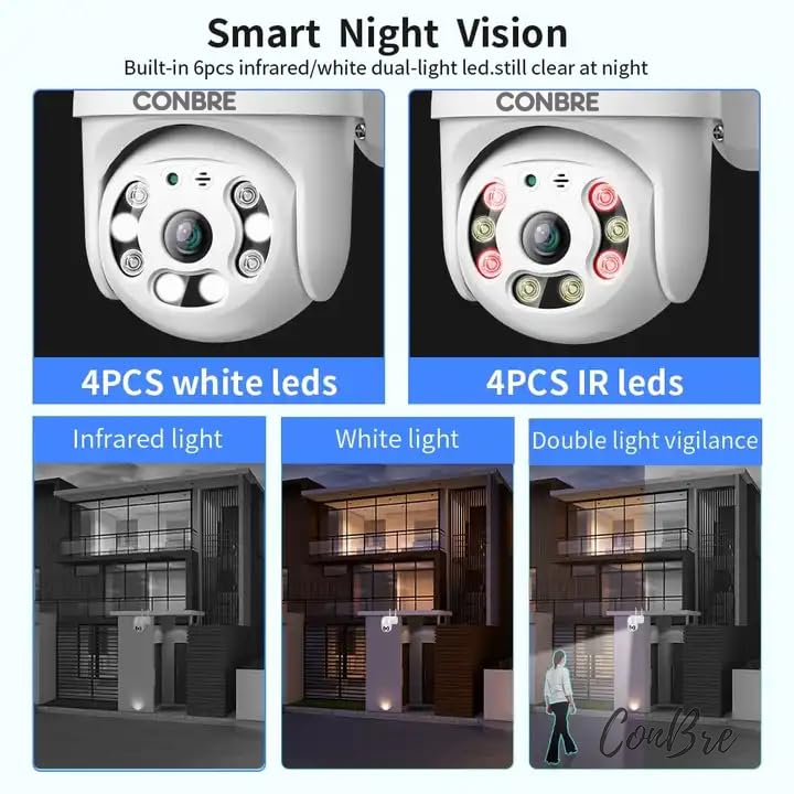 Conbre UltraXR 2MP Outdoor Smart WiFi Wireless IP CCTV Security Camera | Colored Night Vision | 2-Way Audio | Motion Track | Cruise Mode | Support 128 GB Micro SD Card Slot - Image 3