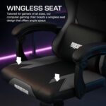 DROGO Aura Limited Edition Gaming Chair | Ergonomic High-Back Design Chair with Footrest | Premium PU Leather | Armrests | Computer Chair with Adjustable Neck & Lumbar Support (Black/Grey) - Image 5