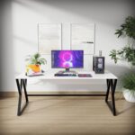 Riyan Luxiwood® Daffodil Computer Table in Engineered Wood with Flat Surface, Multi-Usage Laptop Desk & Home Office, Desk Sturdy Gaming Table (White) (1 Years Warranty) - Image 4