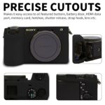 Easy Hood Camera Case for Sony Alpha 6700, Soft Silicone Protective Cover a6700 DSLR Camera Anti-Scratch Slim Fit Body Skin Protector Housing Sleeve for Sony A6700 Mirrorless Camera Black - Image 4