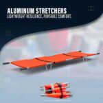 OTICA Foldable Stretcher for Patient Shifting, Portable Stretcher for Emergency Hospital Use, Stretcher for Patient with Safety Belt, Stretcher for Ambulance (Aluminium, Orange, Four Fold) - Image 4