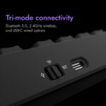 Kreo Swarm X Wireless Mechanical Gaming Keyboard – Huano Red Switches, Pass Through Keycaps with RGB, Tri-Mode Connectivity (2.4Ghz/Bluetooth/Wired), 5-Pin Hot-Swap, for Windows & MacOS (Black) - Image 4