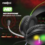 FRONTECH Gaming Headset with RGB Lights | 50mm Driver | Noise-Cancelling Mic | Volume Control | 3.5mm + USB for RGB | Soft Cushions (HF-0015) - Image 4