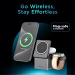 URBN Wireless Charger 3-in-1 MagSafe Charging Stand | Foldable Charger for Apple iWatch, AirPods, iPhone 16/16 Pro/16 Plus/15/15 Pro Max & Qi-Compatible Smartphones | Qube Design - Image 3