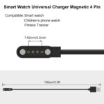Tobfit Smart Watch Universal Charger 4 Pin Magnetic, Smartwatch Accessories 4 Pin Magnetic Suction Charger for Smart Watch/Fitness Tracker, Cable Contact Pin Spacing Compatible 7.62mm - Image 4