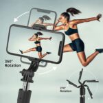 Portable Selfie Stick,Handy Tripod with Detachable Wireless Remote&Mini Tripod Stand for iPhone 13 12 11 Pro Xs Max Xr X 8 7 6 Plus,Smartphone (Without Light)(Black) Pack of 1 - Image 3