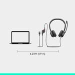 Logitech H390 Wired Headset for PC/Laptop, Stereo Headphones with Noise Cancelling Microphone, USB-A, in-Line Controls, Works with Chromebook - Graphite - Image 4