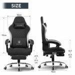 GTPLAYER Ergonomic Gaming Chair with Lumbar Cushion & Footrest, Premium Fabric, Office Chair for Work, Study Chair with Linked Armrests, Adjustable Headrest, 1 Year Warranty - Image 3