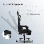 GTPLAYER Ergonomic Gaming Chair with Lumbar Cushion & Footrest, Premium Fabric, Office Chair for Work, Study Chair with Linked Armrests, Adjustable Headrest, 1 Year Warranty - Image 4