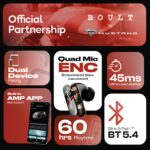 GOBOULT x Mustang Dyno Earbuds with 60H Playtime, App Support, Dual Pairing, 4 Mics ENC, 45ms Low Latency, 13mm Drivers, Touch Controls, Made in India, IPX5 Ear Buds Wireless (Silver) - Image 3