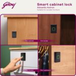 Godrej Smart Cabinet Lock| Biometric - 360° Fingerprint, 100 Fingerprints| Bluetooth| Mobile App | Passage Mode | Advantis Astron| 1st Made in India Digital Furniture Lock| Black| 3 Yrs Warranty - Image 5