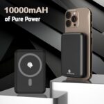 Kratos Magsafe Wireless Power Bank 10000mAh, 22.5W Fast Charging with 15W Wireless Output, Strong Magnetic Hold, USB Type-C, Compatible with iPhone 12 & Above, Android Qi Devices (Black) - Image 4
