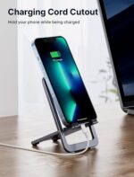 JSAUX Universal Mobile Stand for Desk, Foldable Aluminum Adjustable Phone Stand for Desk Smart Gadgets, Mobile Holder for Home Compatible for iPhone 16/15/14 Pro Max, Galaxy S25/S24/S23, Grey - Image 3