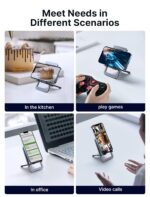 JSAUX Universal Mobile Stand for Desk, Foldable Aluminum Adjustable Phone Stand for Desk Smart Gadgets, Mobile Holder for Home Compatible for iPhone 16/15/14 Pro Max, Galaxy S25/S24/S23, Grey - Image 5