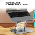 Ant Riser 30, Aluminium Tilt Adjustable Laptop Stand for Desk, Metal Foldable Laptop Riser, Portable Laptop Holder Mount, Ventilated Cooling Computer Notebook Stand for 10-17” Devices_ Grey - Image 3