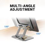 Ant Riser 30, Aluminium Tilt Adjustable Laptop Stand for Desk, Metal Foldable Laptop Riser, Portable Laptop Holder Mount, Ventilated Cooling Computer Notebook Stand for 10-17” Devices_ Grey - Image 4