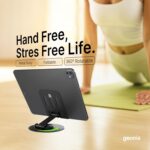 Geonix Trek M3 360° Rotatable & Foldable Mobile Phone Stand – Metallic, Adjustable Height & Angle, Universal Holder for Smartphones & Tablets (Black) - Image 3