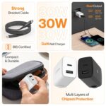 Ambrane 30W Dual Port GaN Charger, USB & Type C Fast Charging Adapter For iPhone 16/15/14/13/12/11 (Pro,Pro Max,Plus), iPad, Google Pixel, Samsung & All Type C devices BIS Certified (Charge 30, Black) - Image 3