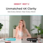 OBSBOT Meet 2 AI Webcam | 4K AI Framing & Autofocus, Built-in Mic, 1/2" Sensor, 60FPS, HDR, Beauty Mode – Ideal for Streaming & Video Calls - Green - Image 3