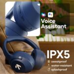 GOBOULT Flex On Ear Bluetooth Headphones with 80H Playtime, 40mm Bass Drivers, Zen™ ENC Mic, Type-C Fast Charging, BT 5.4, AUX, 60ms Low Latency, IPX5, Wireless Headphone(Navy Blue) - Image 4