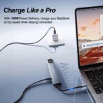 HAMMER 8-in-1 USB-C Hub | 100W PD Charging, 5Gbps Data Transfer, HDMI 4K, (RJ45) Ethernet Port, SD/TF Card Reader, USB 3.0 & 2.0 | Multiport Adapter for Laptop, MacBook, & Smartphones (Grey) - Image 5