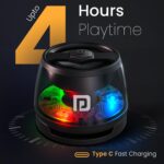 Portronics Nadya 6W Magnetic Bluetooth Speaker with MagSafe Mobile Stand, HD Sound, Upto 4 Hours Playtime, 40mm Driver, RGB LED Lights, Bluetooth 5.3V, Transparent Speaker, Type C Charging(Black) - Image 3