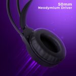 ZEBRONICS Blitz C Dolby Atmos Gaming Over Ear Wired Headphone, 50Mm Neodymium Drivers, Padded Headband, Lightweight & Comfortable, RGB Lights, Flexible Mic, Type-C Connector, Black - Image 4