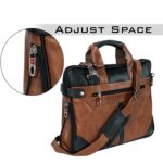 Storite PU Leather Expanded 14 Inch Laptop Shoulder Messenger Sling Office Business Travel Bag for Men & Women - Image 3