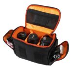 DSLR/SLR Camera Shoulder Bag Case with Adjustable Shoulder Strap & Rain Cover, Compatible for Nikon, Canon, Sony Mirrorless Cameras - Waterproof - Breathable - Anti Shock (Orange-Black-Large) - Image 3