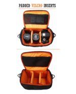DSLR/SLR Camera Shoulder Bag Case with Adjustable Shoulder Strap & Rain Cover, Compatible for Nikon, Canon, Sony Mirrorless Cameras - Waterproof - Breathable - Anti Shock (Orange-Black-Large) - Image 5