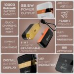 MPower Fusion Powerbank | India’s First 2-in-1 Powerbank | 10000mAh Battery Capacity | 22.5W PD-QC 3.0 Fast Charging | Built-in & Detachable Cables | Battery Display | Multi-Layered Protection (Black) - Image 6