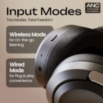 GOBOULT New Newly Launched Anchor Bluetooth Wireless Over Ear Headphones with Mic, Active Noise Cancellation, 72H Playtime, AUX, Type-C Fast Charging, 40mm Bass Drivers, ANC Headphones - Image 8