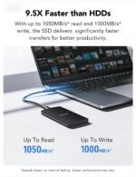 Lexar Portable SSD External 1TB, USB 3.2 Gen 2, PSSD Up to 1050MB/s Read & 1000MB/s Write, External Solid State Drive Compatible with iPhone 17/16/15 Series/Mac/PS5/XBOX/Laptop/PC, Black - Image 4