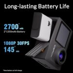 icefox Action Cam 4K 60FPS 20MP Underwater Camera with EIS, 5x Zoom, WiFi Remote Control, Action Cam Waterproof App for Video and Photo Editing, Ideal for Cycling, Diving and Swimming - Image 5