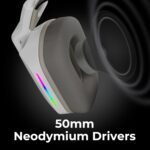 ZEBRONICS Havoc Premium Gaming Headphone with Dolby Atmos Subscription, 50mm Neodymium Drivers, Extra Soft Ear Cushion, Suspension Headband,Braided Cable (White) - Image 3