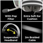 ZEBRONICS Havoc Premium Gaming Headphone with Dolby Atmos Subscription, 50mm Neodymium Drivers, Extra Soft Ear Cushion, Suspension Headband,Braided Cable (White) - Image 6