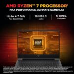 HP Victus, AMD Ryzen 7 7445HS, 4GB RTX 2050, 16GB DDR5(Upgradable) 512GB SSD, FHD, 144Hz, 300 nits, IPS, 15.6''/39.6cm, Win11, M365* Office24, Mica Silver, 2.29kg, fb3123AX, Backlit, Gaming Laptop - Image 3