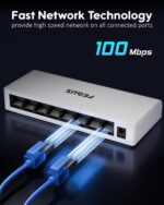 FEDUS Ethernet Switch, 10 to 100Mbps 8 Port Gigabit Ethernet Splitter, Plug & Play, Desktop Network Switch Hub, Unmanaged, Compact, with LED, Fanless Quiet, for Internet Cable, Laptop, Router, NAS - Image 3