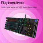 HP GK400F Mechanical Gaming Keyboard,dust & Spill Resistant,RGB Backlit Keys,Metal Panel,Full-Sized Keyboard Design - Image 4