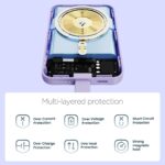 FLiX (Beetel) MagConnect Pro 10k 15W Magnetic Wireless Output,22.5W QC/PD/PPS Pocket Power Bank,Inbuilt Type C & Lightning Reversable cable Input/Output,LED Display,Perfect for iPhone 12,13,14(Purple) - Image 5