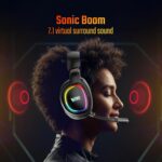 acer Nitro Triple-Mode Gaming Headset | Bluetooth + 2.4GHz USB-C/USB-A Dongle + Wired | 50mm Drivers | 7.1 Virtual Surround | Running RGB | Low Latency - Image 3