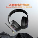 acer Nitro Triple-Mode Gaming Headset | Bluetooth + 2.4GHz USB-C/USB-A Dongle + Wired | 50mm Drivers | 7.1 Virtual Surround | Running RGB | Low Latency - Image 4