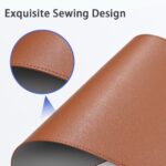 Aropana Vegan Leather Desk Mat | Large Reversible Mouse Pad & Computer Table Protector | Dual-Side Waterproof Extended Laptop Pad with Edge-Stitched Design (90x45cm, Brown and Grey) - Image 4