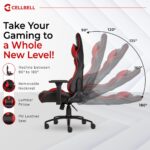 CELLBELL Transformer Lite Gaming Chair – Ergonomic High Back Racing Style Gamer Chair, 1D Adjustable Armrest, Tilt Mechanism, Leather Reclining Office Chair (Red) – 3-Year Brand Warranty - Image 4