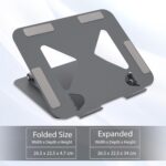 Zebronics NS3000 Portable Laptop & Tablet Stand Supports Upto 17” with Max. 5KG Support, Anti-Slip Silicone Pads, Foldable Design, Multi Angle Adjustment, Carbon Steel Body - Image 3