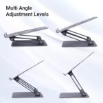 Zebronics NS3000 Portable Laptop & Tablet Stand Supports Upto 17” with Max. 5KG Support, Anti-Slip Silicone Pads, Foldable Design, Multi Angle Adjustment, Carbon Steel Body - Image 4