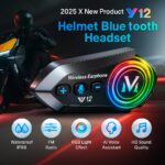 Primate Y10 Bluetooth Motorcycle Helmet Headset – HD Calling and HiFi Music & GPS Support, IP67 Waterproof, Works with Android & iOS, Universal Helmet Compatibility (Y12) - Image 3