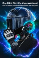 Primate Y10 Bluetooth Motorcycle Helmet Headset – HD Calling and HiFi Music & GPS Support, IP67 Waterproof, Works with Android & iOS, Universal Helmet Compatibility (Y12) - Image 4